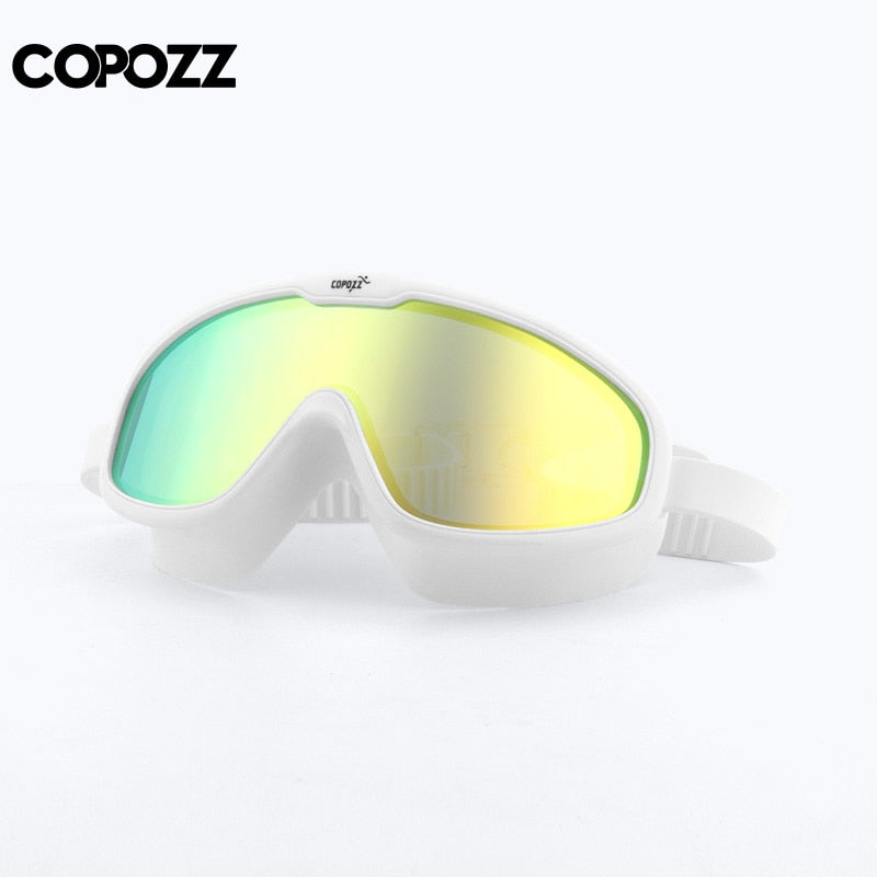 Gafas de natación antivaho COPOZZ 2022, lentes de forma completa, protección UV con montura de silicona grande, gafas de natación para hombres y mujeres