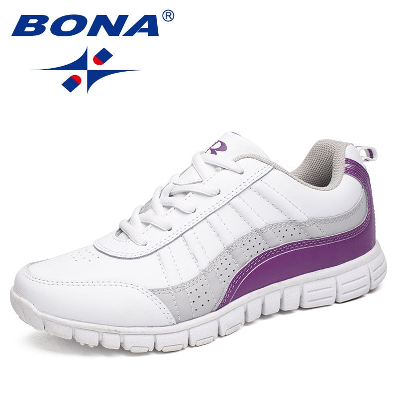 BONA, nuevo estilo caliente, zapatos para correr para mujer, zapatos atléticos con cordones, zapatos para caminar al aire libre, zapatillas cómodas, envío gratis