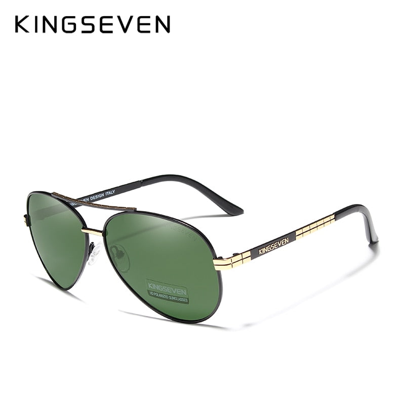 KINGSEVEN Design Men's Glasses Pilot HD Polarized Sunglasses For Men/Women Driving Sun Glasses With Emboss Logo Oculos De Sol