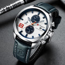 Reloj CURREN Sports Watch Men Chronograph Waterproof Leather Strap Watches Mens Luxury Brand Men&