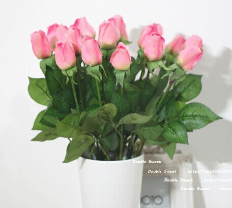 25 teile/los Frische Rose Künstliche Blumen Real Touch Rose Blumen Dekorationen für Hochzeit oder Geburtstag