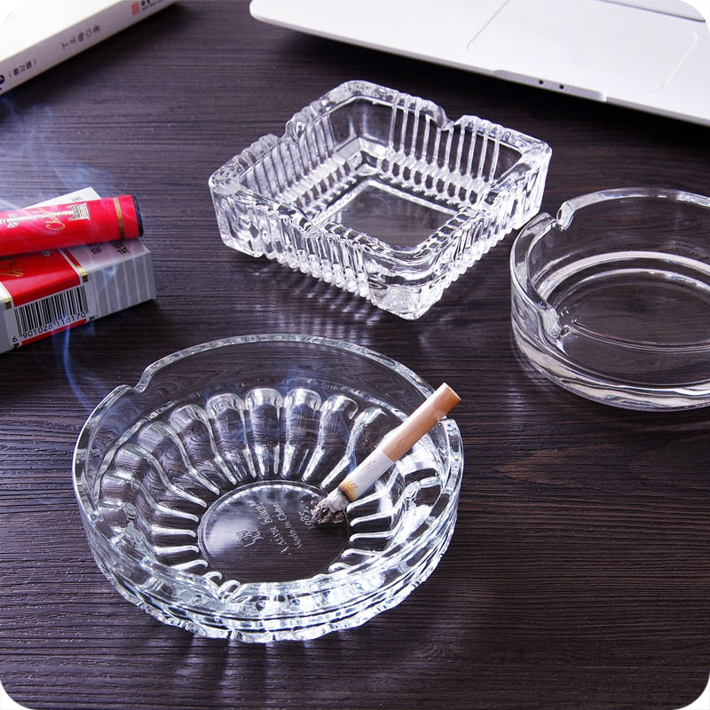 1pc European Crystal Glass Ashtray Creative Personality Large Living Room Office Cafe Hotel Rooms Ashtray