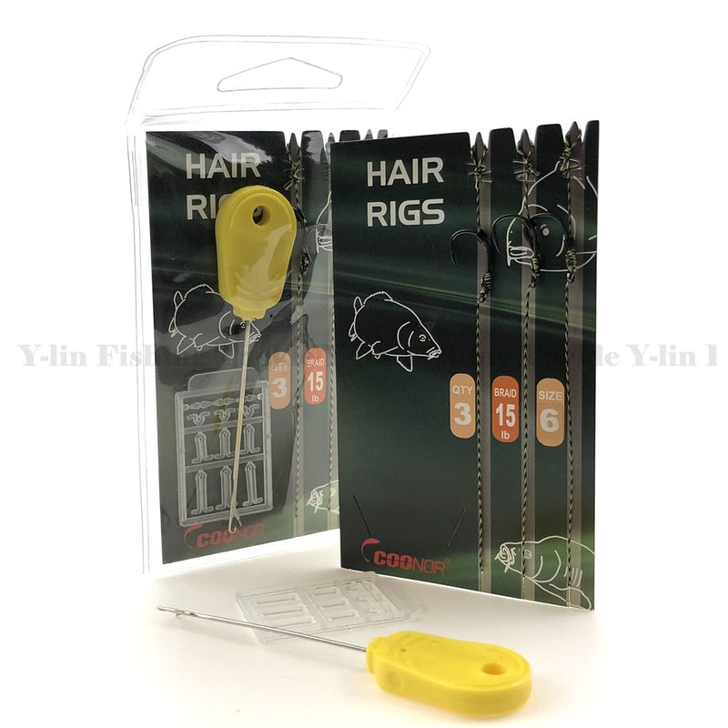 1pack Carp Fishing Hair Rigs Set Carp Terminal Tackle Kit Ready Made Rigs With Free Bait Needle Boilie Stoppers Spinner Swivel