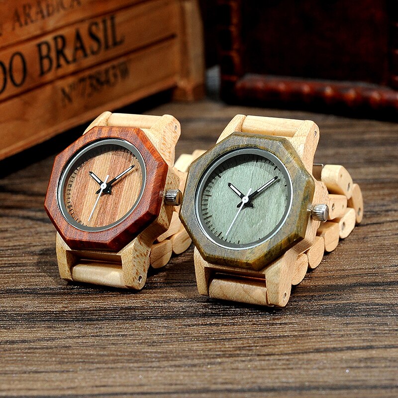 BOBO BIRD M25 Reloj de madera para mujer Movimiento de cuarzo de lujo Reloj de pulsera ligero para mujer Relojes de mujer con caja de regalo