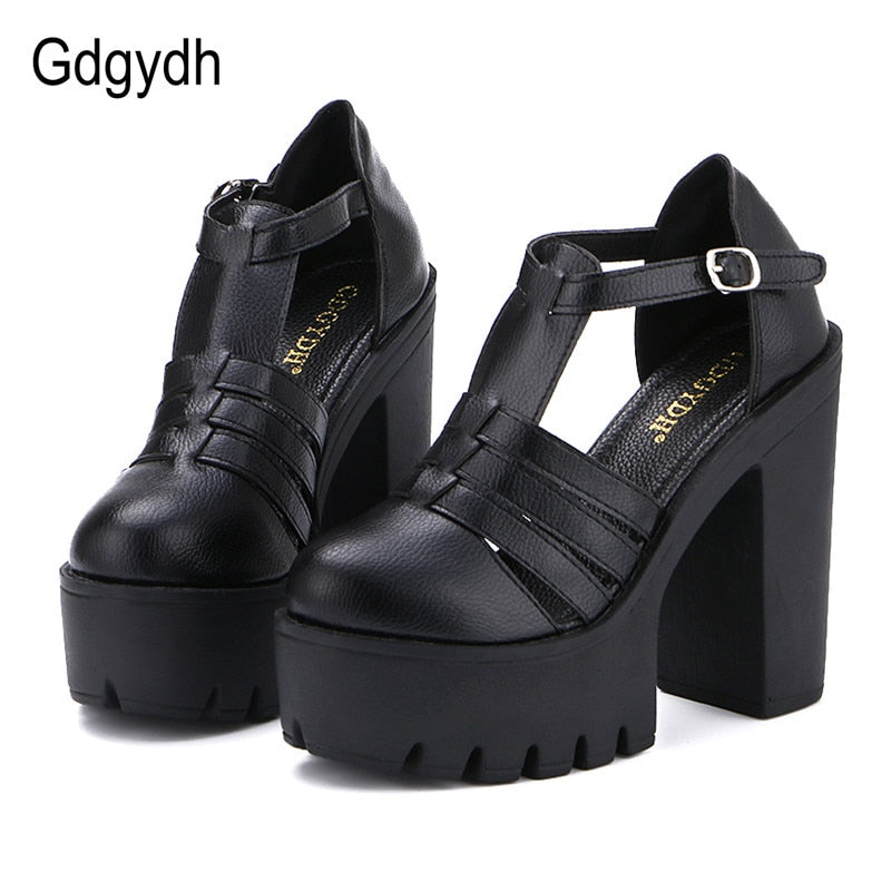 Gdgydh Hot Selling 2021 New Summer Fashion High Platform Sandals Women Casual Ladies Shoes China Black White Size EURO 42 Roman