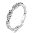 IPARAM Pattern Twisted Rope Hemp Flowers Ring  Gold Silver Color Micro Cubic Zirconia Tail Ring Fashion Women&