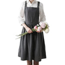 Pink Gray Cotton Apron Home Kitchen Cooking Baking Painting Craft Work Wear Cafe Barista Restaurant Waitress Florist Uniform B2