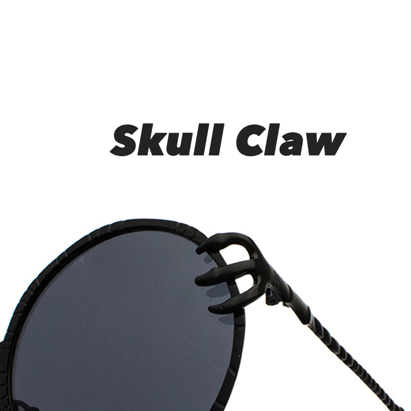 VIVIBEE Retro Skull Claw Round Sunglasses for Women Fishion 2022 Trending Product Gothic Sun Glasses Gold Metal Frame Shades
