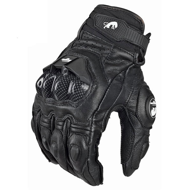Hombres Mujeres 4 Temporada Conducción Supertech Negro / Blanco Motocicleta Guantes de cuero Guante de carreras Moto Cuero de vaca bicicleta de carreras caballero