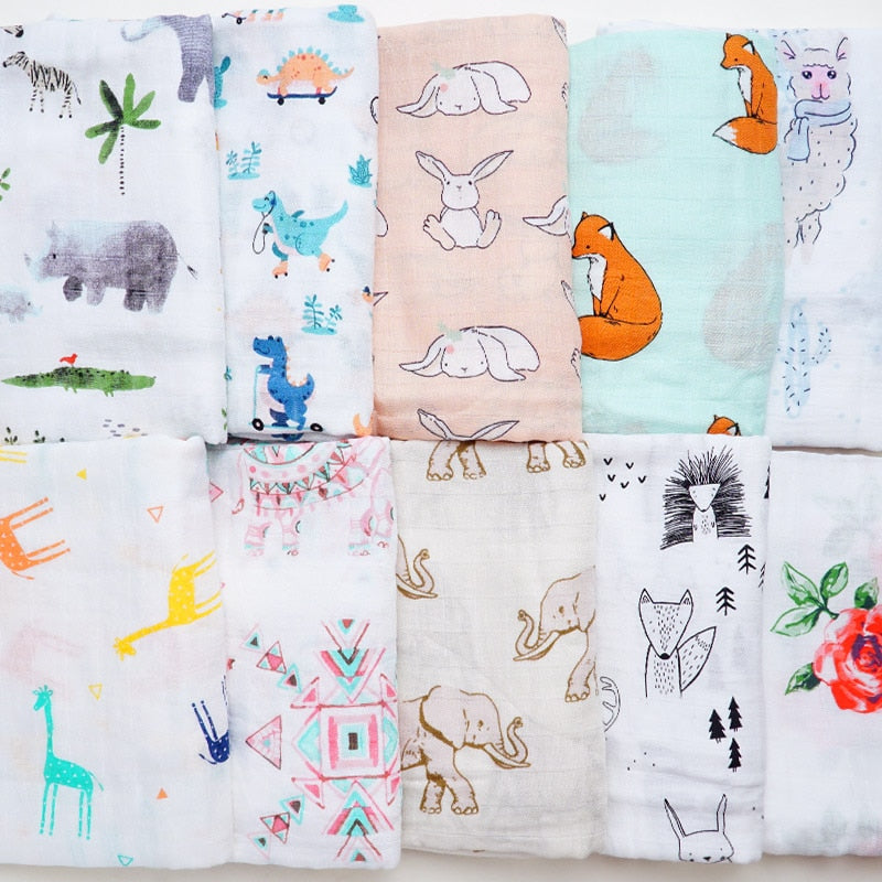 Muslinlife Cotton Bamboo Baby Receiving Blanket Soft Newborn Baby Blanket Bath Towel Infant Muslin Swaddle Wrap Baby Accessories