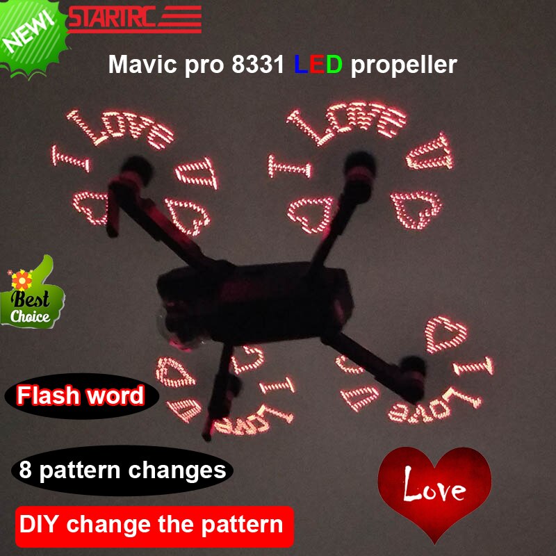 STARTRC DJI Mavic Pro 8331 LED Flash palabra hélice patrón programable paleta para DJI Mavic pro platinum Drone Accesorios