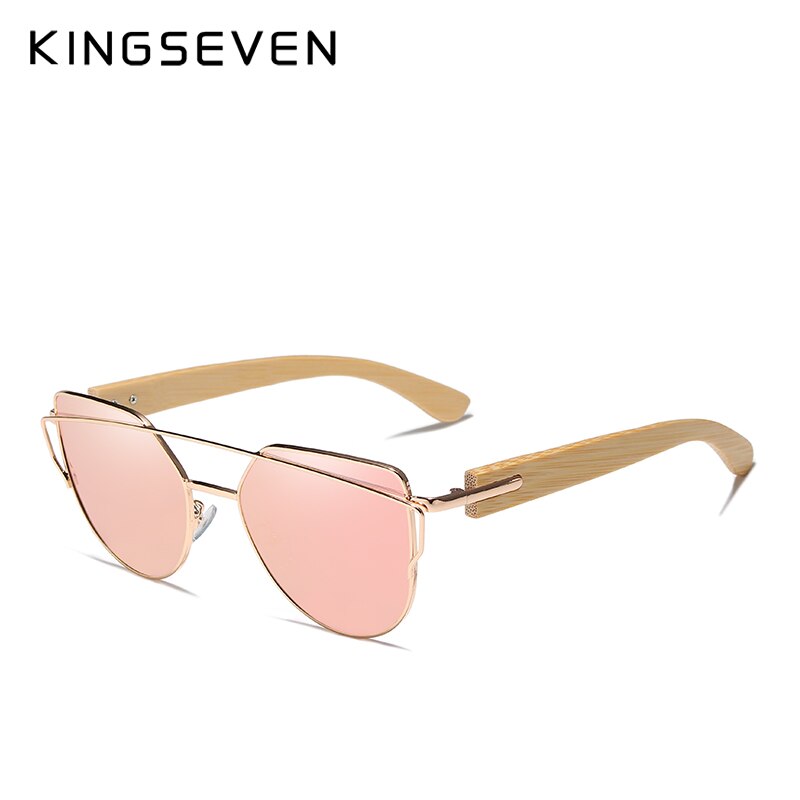 KINGSEVEN, gafas de sol de madera hechas a mano para hombre, gafas de sol de bambú para mujer, diseño de marca, gafas de madera originales, gafas de sol masculino