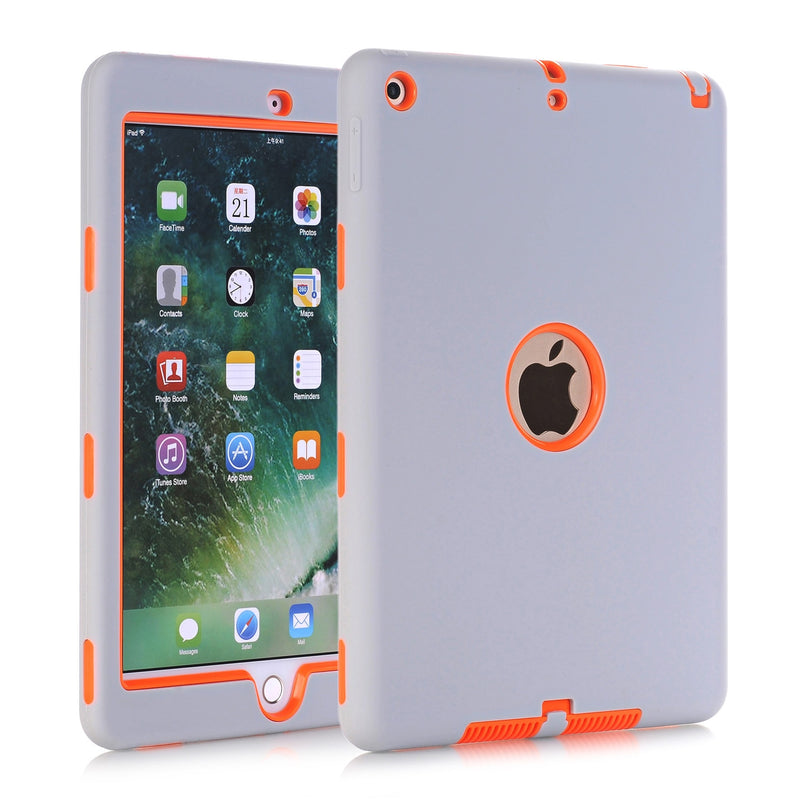 Cases For  iPad 9.7&quot; 2017 2018(A1822/A1893),High-Impact Shockproof 3 Layers Soft Rubber Silicone+Hard PC Protective Cover Shell