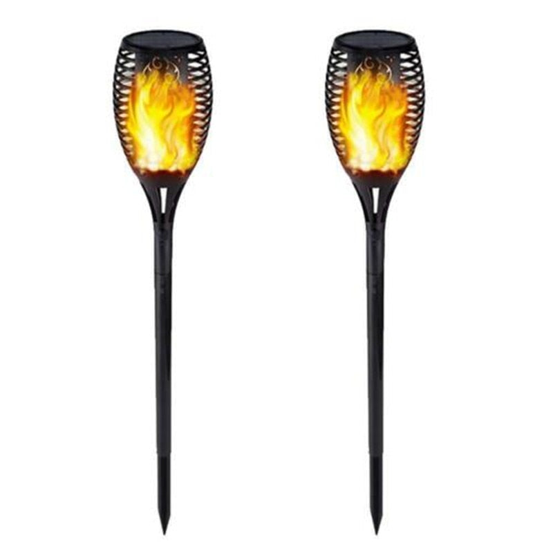 Lámpara de llama LED con energía Solar, resistente al agua, 96 LED, llama de césped, luz de antorcha parpadeante, luces de fuego LED solares para exteriores, decoración de jardín