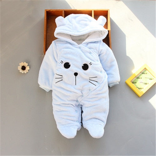 Newborn Baby Girl Clothes 0-3 months Winter Thick Warm Baby Footies Cotton Infant Kid&