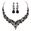 Conjuntos de joyería de cristal austriaco delicado para mujer, 16 colores para collar de boda nupcial y conjuntos de pendientes, joyería de moda para fiesta de mujer