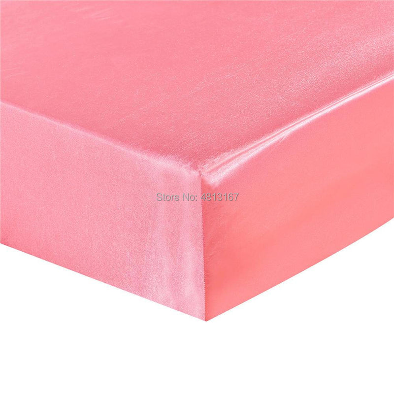 Super Soft Silky Satin Fitted Sheet Mattress Cover Deep Pocket Pillowcases Bed Sheet Set Wrinkle, Fade, Stain Resistant