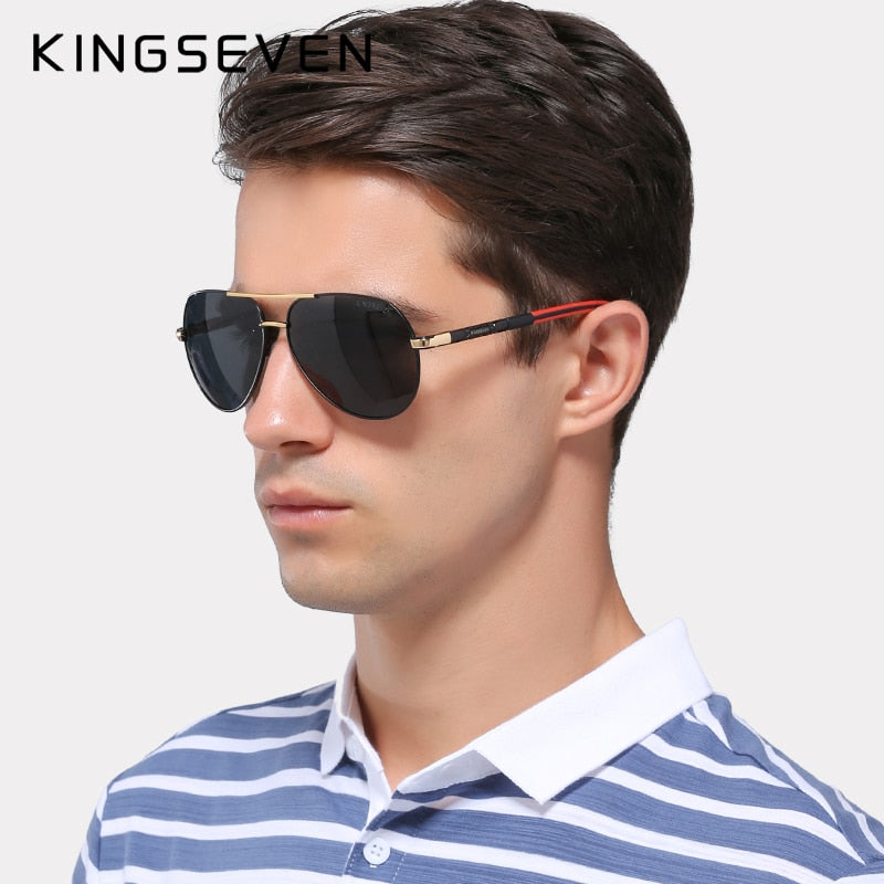 KINGSEVEN Men Vintage Aluminum Polarized Sunglasses Classic Brand Sun glasses Coating Lens Driving Eyewear For Men/Women