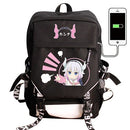 Japan Anime Tokyo Ghoul Cell at Work Attack on Titan Gintama Natsume Yuujinchou Monokuma USB Charging Laptop Backpack School Bag