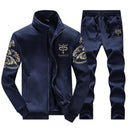 Autumn Tracksuit Men 2021 Sportswear Fashion Mens Set Two Pieces Zipper Warm Sweatshirt Jacket+Sweatpants Moleton Masculino Sets