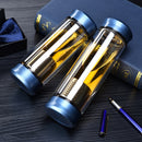 Botella de agua de vidrio con colador de té de hojas sueltas Infusor de té Botella de vidrio de doble pared Gratis para desmontar Thermos 300ML 400ML