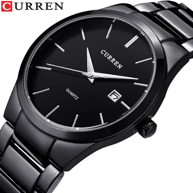 CURREN Luxury Classic Fashion Business Men Watches Display Date Quartz-watch Male Wristwatch Full Steel Clock relogio masculino