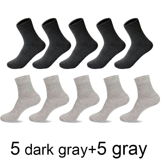 10 Paar/Los Hochwertige Herren Baumwollsocken Schwarz Business Socken Atmungsaktiv 2021 Neue Herbst Winter Männliches Geschenk Sox PLus Size40-45