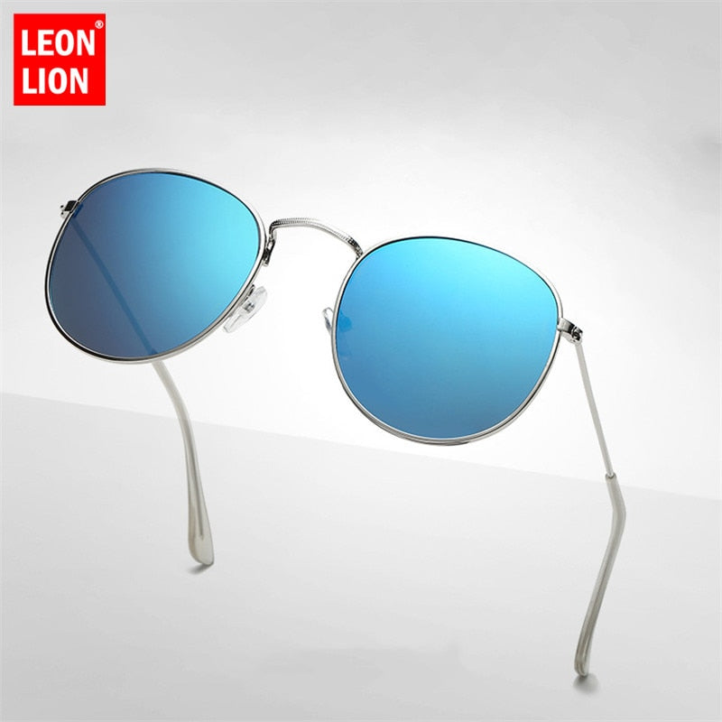 LeonLion Classic Round Alloy Sunglasses Women Brand Designer Sunglasses Small Frame Sun Glasses Vintage Metal Oculos Feminino