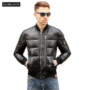 Men Winter Warm Genuine Leather White Duck Down Jackets Flight Coats Large Size Real Leather Sheepskin Bomber Jackets Aviation