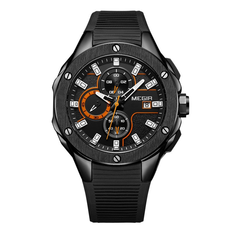 Reloj deportivo MEGIR para hombre, marca superior de lujo, resistente al agua, cronógrafo luminoso, relojes militares del ejército de cuarzo, reloj para hombre, reloj Masculino