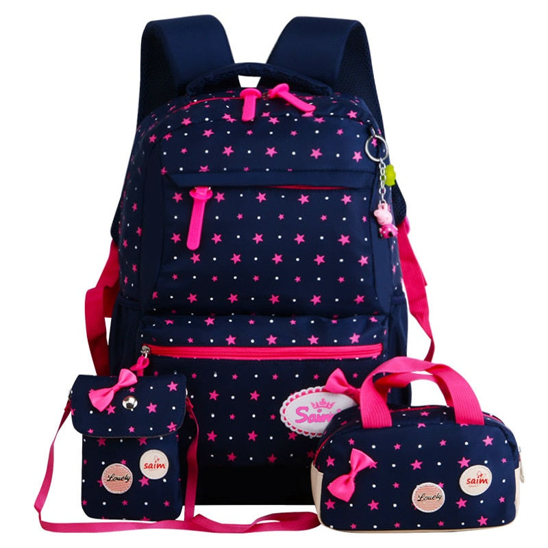 Children School Bags Teenagers Girls Printing Rucksack school Backpacks 3pcs/Set Mochila kids travel backpack Cute shoulder bag