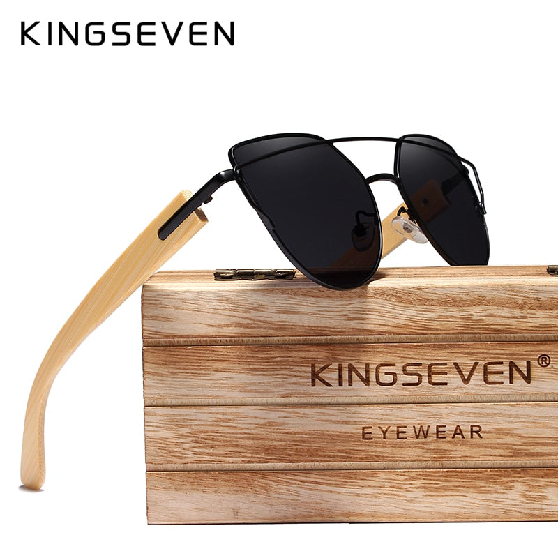 KINGSEVEN Handmade Holz Sonnenbrille Herren Bambus Sonnenbrille Damen Brand Design Original Holzbrille Oculos de sol masculino