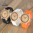 BOBO BIRD Women Watches Ladies' Luxury Bamboo Wood Timepieces Silicone Straps relojes mujer marca de lujo Great Gifts for Girls