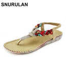 SNURULAN Women Sandals Bohemia Women Casual Shoes Sexy Beach Summer Girls Flip Flops Gladiator Fashion Cute Women Flats Sandals