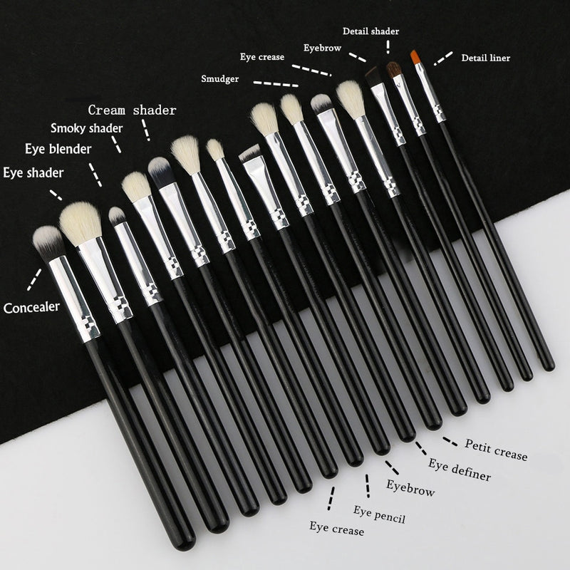 BEILI Black Professional Goat Hair Makeup Brush Powder Foundation Contour Concealer  Eyes Blending 15/25/30Pcs Makeup Brush Set