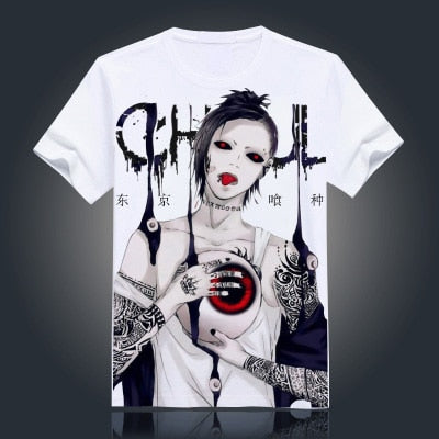 Tokyo Ghoul T-shirt New Japan Anime Ken Kaneki Cosplay Costume Comfortable Breathable Milk Fiber T Shirt For Men Women Tops Tees
