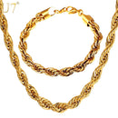 U7 Edelstahl 9MM Gedrehte Seilkette Halskette Set Großhandel Kette Halskette Und Armband Herren Schmuck Sets S840