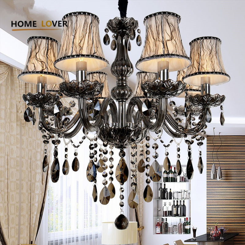 New Modern led crystal chandeliers for kitchen room Living room Bedroom Gray Color K9 crystal lustres kichen hanging lights