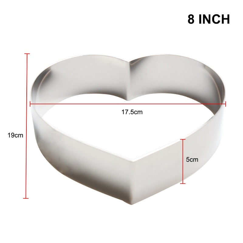 7-14 ZOLL Herz Kreis Form Hochzeit Ausstecher Fondant Kuchenform Mousse Kuchen Ring Backen Gebäck Dekoration Form Küchenwerkzeug