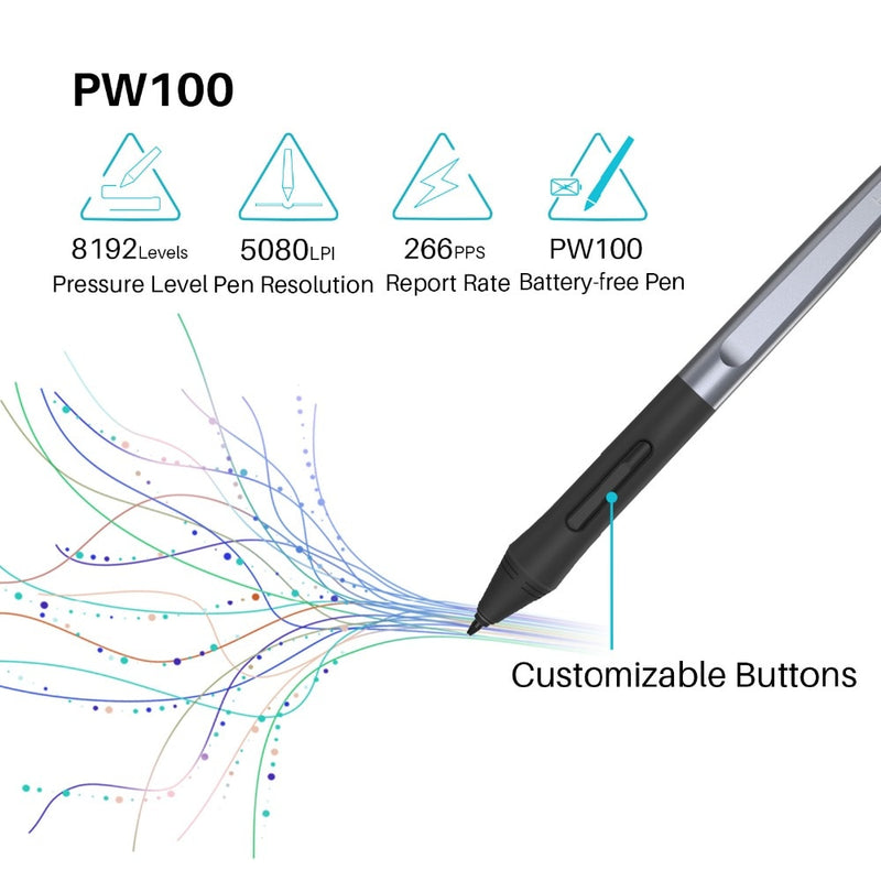 Huion HS64 Graphics Tablet Digital Pen Drawing Tablets with 8192 Battery-Free Stylus Press Keys Support Android Windows MacOS