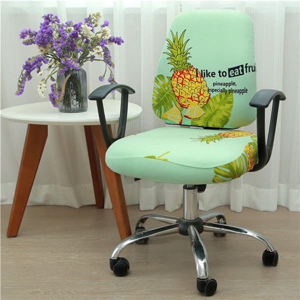 Office Stretch Chair Covers Anti-dirty Rotating Computer Seat Chair Cover Removable Slipcovers For Office Seat Chairs 2pcs/set
