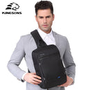 Kingsons 13'' Chest Bag Black Single Shoulder Bags With USB Charging Waterproof Nylon Crossbody Bags Messenger Bags Hot-selling