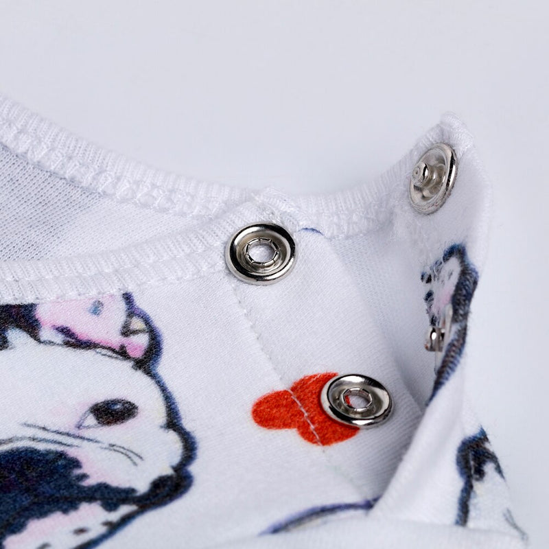 Baby Overalls Bulldog Long Sleeve Rompers Clothing Cotton Dog Anima 2022New Autumn/Winter Newborn Girl Boy Jumpsuit hat