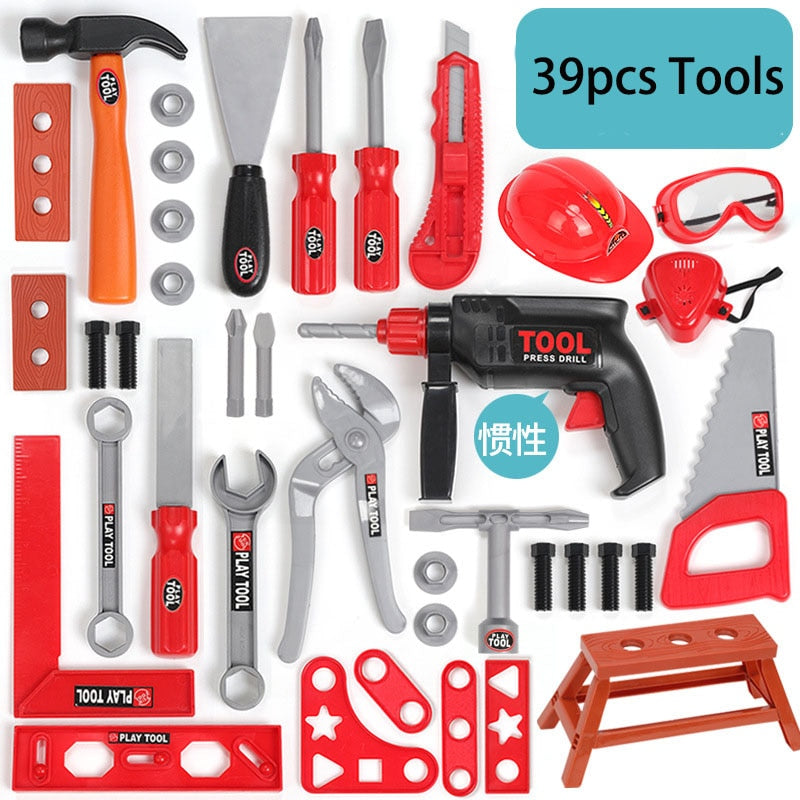 49PCS/Set Garden Tools Toys Pretend Play Repair Tool Toys Environmental Plastic Engineering Maintenance Tools Toys For Children