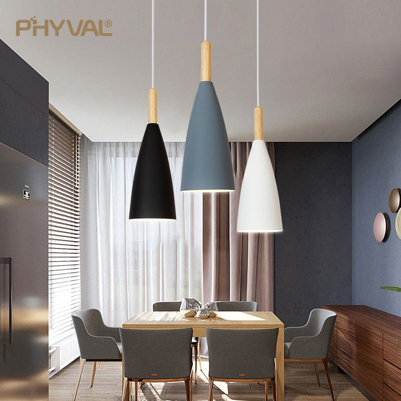 Modern Pendant Lamp Nordic Pendant Light for Dinning Room Restaurant Bedroom LED Hanging Lamp E27 Aluminum LED Night Lighting