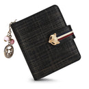 FOXER Card Holder Split Leather Women&#39;s Wallets Designer Coin Purse Girl&#39;s Zipper Wallet High Quality Short Wallet with Pendant