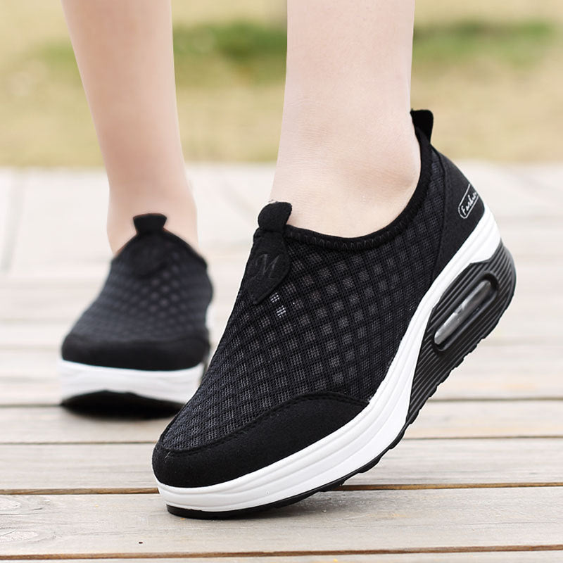 dobeyping Spring Autumn Casual Women Shoes Air Mesh Woman Flats Shoe Flat Platform Ladies Sneakers Slip On Ladies Wedge Footwear