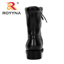 ROYYNA nuevo aumento Popular botas cortas Mujer Otoño Invierno botas De cabeza redonda Mujer Zapatos De Mujer cómodos zapatos De Mujer
