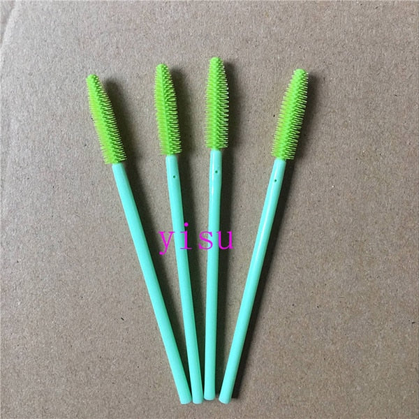 200 pcs/lot Silicone Eyelashes Brushes Mix Colors Disposable Mascara Wands Lashes Makeup Brushes For Eyelash Extension