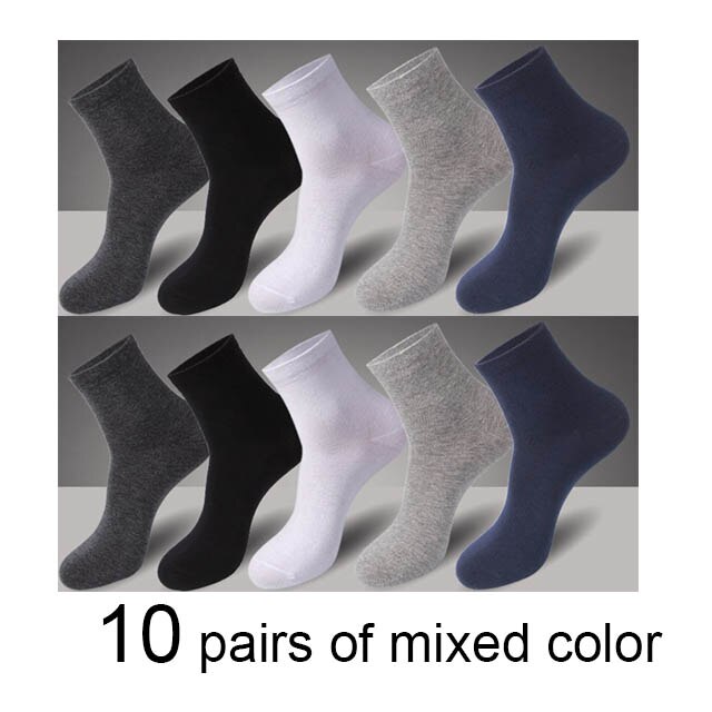 10 Paar/Los Hochwertige Herren Baumwollsocken Schwarz Business Socken Atmungsaktiv 2021 Neue Herbst Winter Männliches Geschenk Sox PLus Size40-45